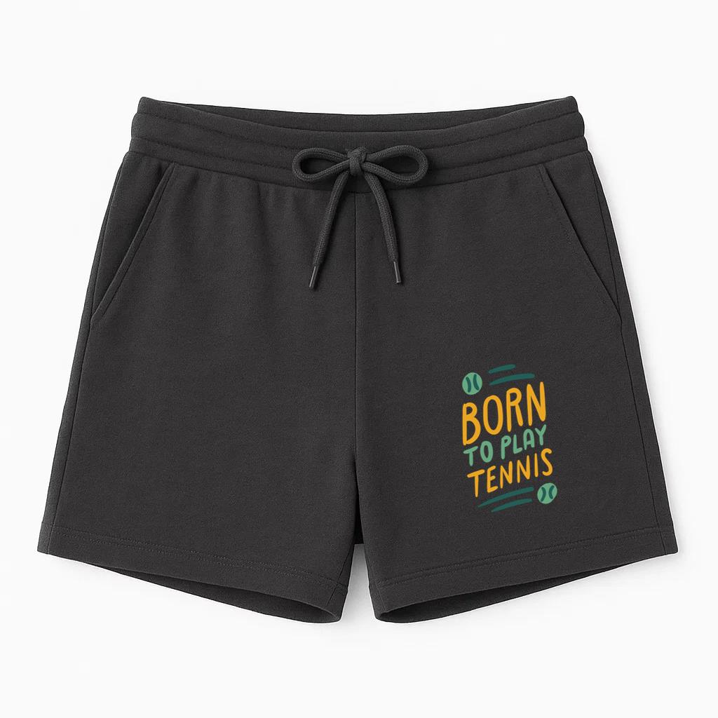 Born To Play Tennis Lettering Short