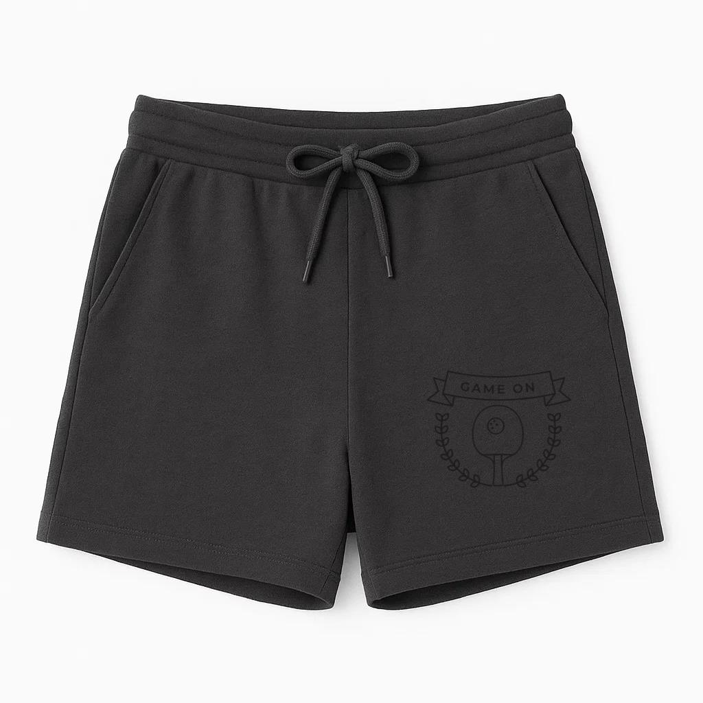 Game On Tennis Ball Racket Branch Badge Stroke Short